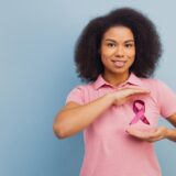 Breast cancer awareness image showing support for women’s health and early cancer detection.